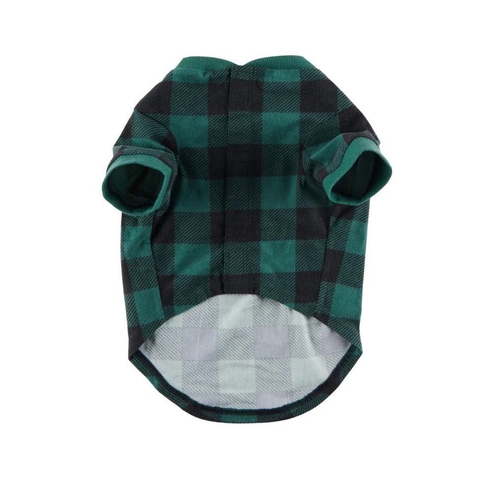 Green and Black Plaid Dog Pj Shirt